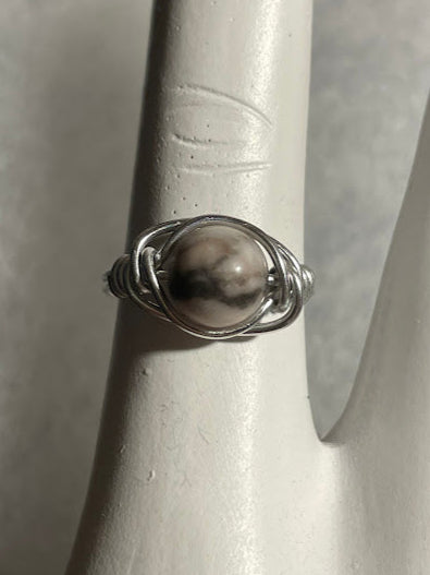 Marble Stone Ring - Silver