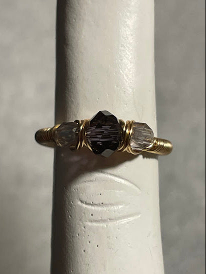 Glass Ring - Gold - Purple