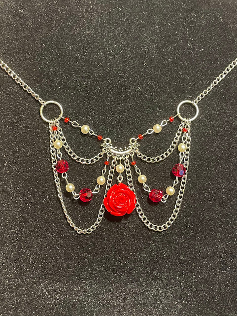 Rose Necklace - Silver