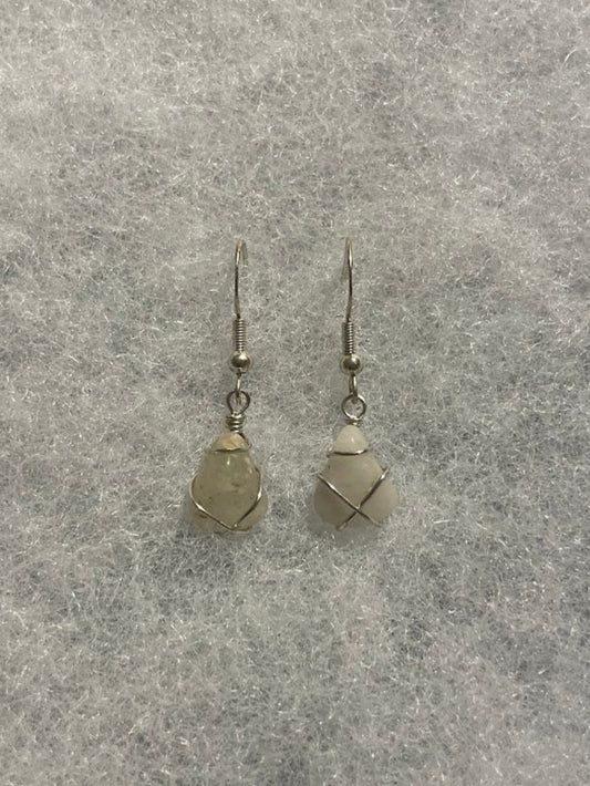 Tumbled Quartz Earrings - Silver
