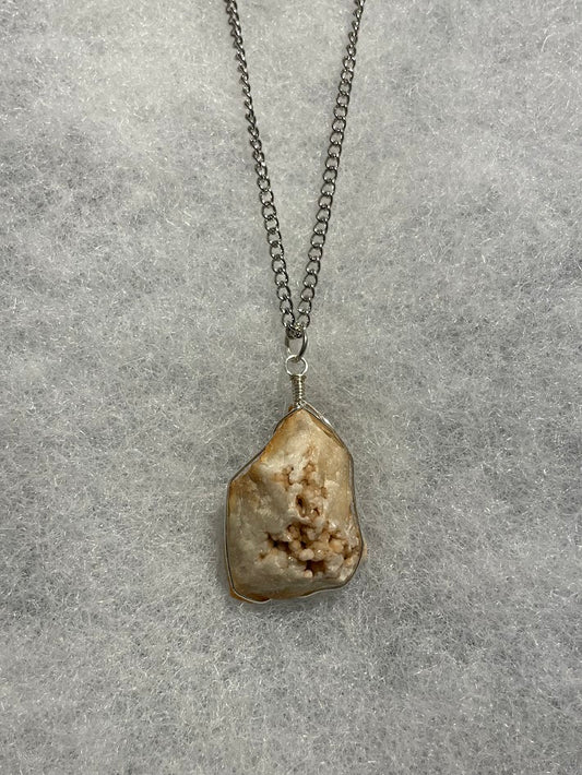 Quartz Cluster Necklace - Silver
