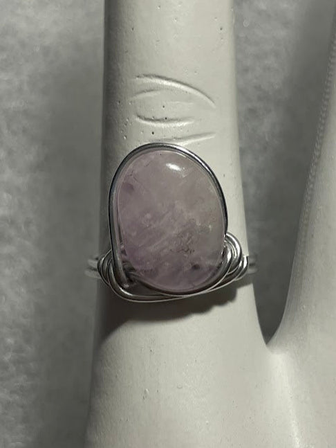 Polished Amethyst Ring - Silver