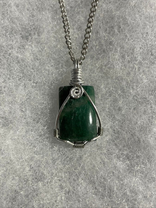 Polished Green Aventurine - Silver
