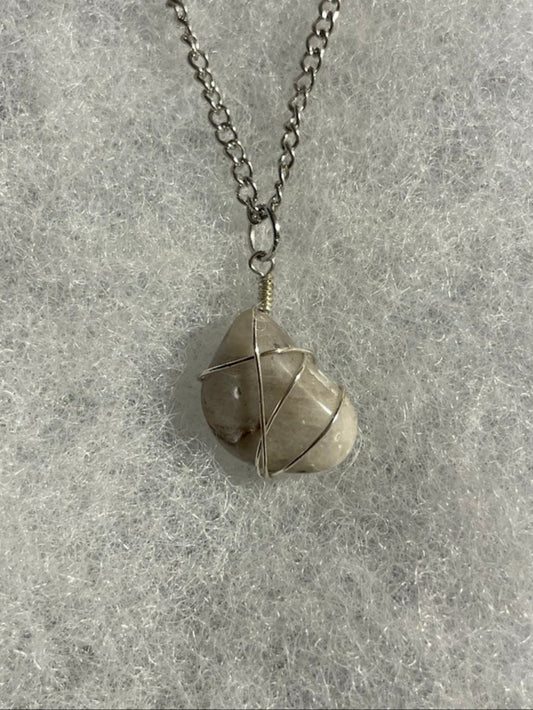 Polished Grey Quartz - Silver