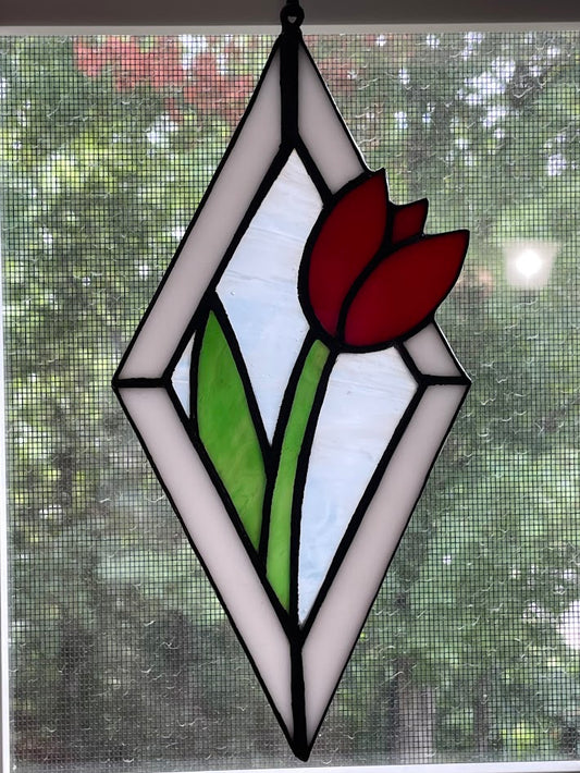 Stained Glass Tulip - Red