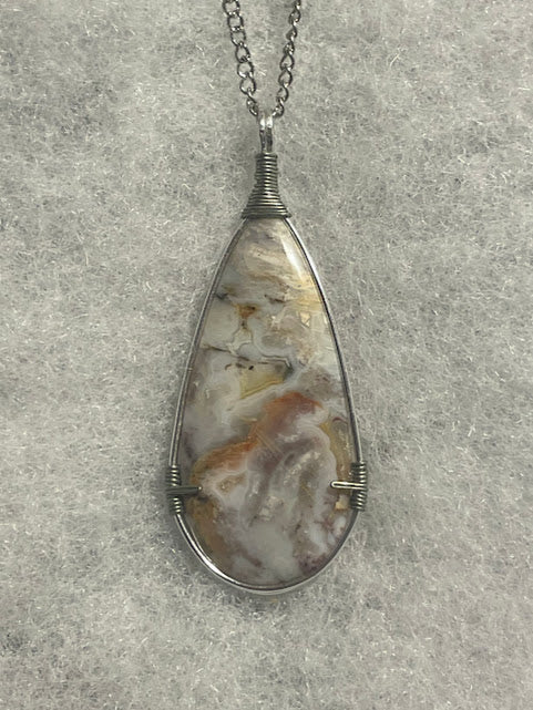 Agate Necklace - Silver