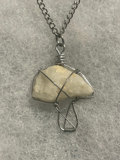 Quartz Mushroom Necklace - Silver