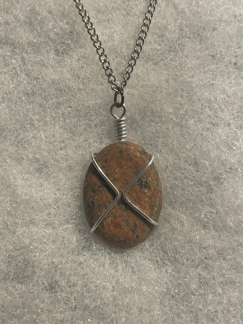 Stone Necklace - Silver
